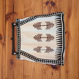 Mo Maya NWT Linen Tara Mini Skirt  White, Black, Brown M/L